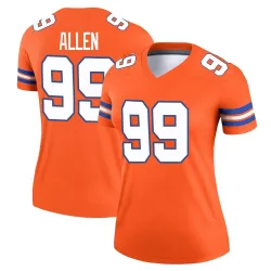Women's Zach Allen Denver Broncos No.99 Legend Alternate Mile High Collection 1977 Throwback Jersey - Orange