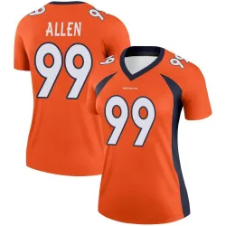 Women's Zach Allen Denver Broncos No.99 Legend Jersey - Orange