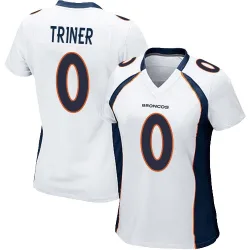 Women's Zach Triner Denver Broncos No.0 Game Jersey - White