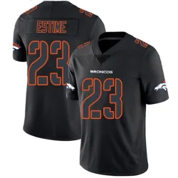 Youth Audric Estime Denver Broncos No.23 Limited Jersey - Black Impact