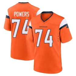Youth Ben Powers Denver Broncos No.74 Game Jersey - Orange
