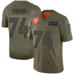 Youth Ben Powers Denver Broncos No.74 Limited 2019 Salute to Service Jersey - Camo