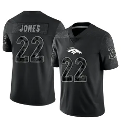 Youth Brandon Jones Denver Broncos No.22 Limited Reflective Jersey - Black