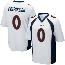Youth Caden Prieskorn Denver Broncos No.0 Game Jersey - White