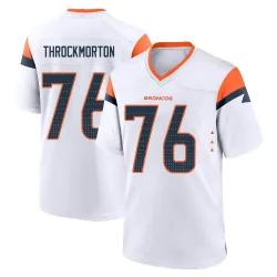 Youth Calvin Throckmorton Denver Broncos No.76 Game 2nd Jersey - White