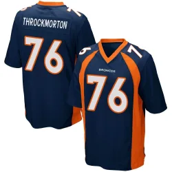 Youth Calvin Throckmorton Denver Broncos No.76 Game Alternate Jersey - Navy Blue