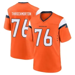 Youth Calvin Throckmorton Denver Broncos No.76 Game Jersey - Orange