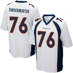 Youth Calvin Throckmorton Denver Broncos No.76 Game Jersey - White