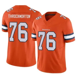 Youth Calvin Throckmorton Denver Broncos No.76 Limited Vapor F.U.S.E. Jersey - Orange