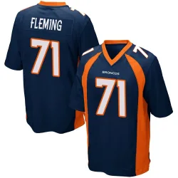 Youth Cam Fleming Denver Broncos No.71 Game Alternate Jersey - Navy Blue