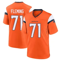 Youth Cam Fleming Denver Broncos No.71 Game Jersey - Orange