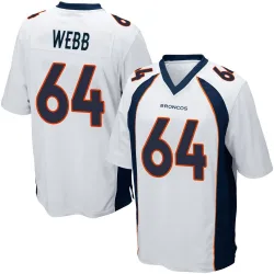Youth Clay Webb Denver Broncos No.64 Game Jersey - White