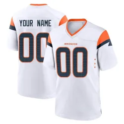 Youth Custom Denver Broncos No.00 Game 2nd Jersey - White