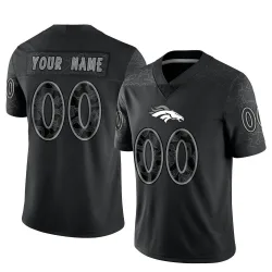 Youth Custom Denver Broncos No.00 Limited Reflective Jersey - Black