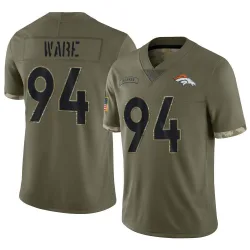 Youth DeMarcus Ware Denver Broncos No.94 Limited 2022 Salute To Service Jersey - Olive