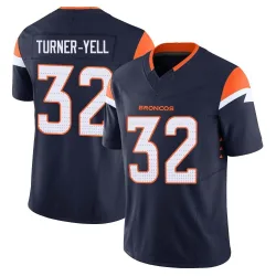 Youth Delarrin Turner-Yell Denver Broncos No.32 Limited Alternate Vapor F.U.S.E. Jersey - Navy