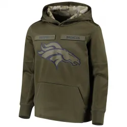 Youth Denver Broncos No. 2018 Salute to Service Pullover Performance Hoodie - Green