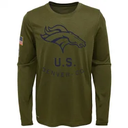Youth Denver Broncos No. Legend 2018 Salute to Service Performance Long Sleeve T-Shirt - Olive