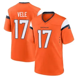 Youth Devaughn Vele Denver Broncos No.17 Game Jersey - Orange