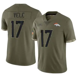 Youth Devaughn Vele Denver Broncos No.17 Limited 2022 Salute To Service Jersey - Olive