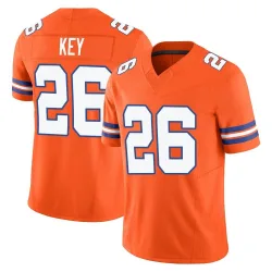 Youth Devon Key Denver Broncos No.26 Limited Alternate Vapor F.U.S.E. Mile High Collection 1977 Throwback Jersey - Orange