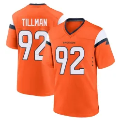 Youth Dondrea Tillman Denver Broncos No.92 Game Jersey - Orange