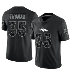 Youth Dymonte Thomas Denver Broncos No.35 Limited Reflective Jersey - Black