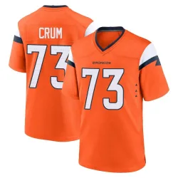 Youth Frank Crum Denver Broncos No.73 Game Jersey - Orange