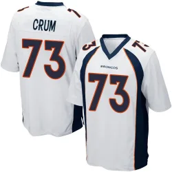 Youth Frank Crum Denver Broncos No.73 Game Jersey - White