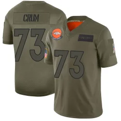 Youth Frank Crum Denver Broncos No.73 Limited 2019 Salute to Service Jersey - Camo