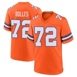 Youth Garett Bolles Denver Broncos No.72 Game Alternate Mile High Collection 1977 Throwback Jersey - Orange