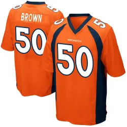 Youth JB Brown Denver Broncos No.50 Game Team Color Jersey - Orange