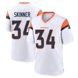 Youth JL Skinner Denver Broncos No.34 Game 2nd Jersey - White