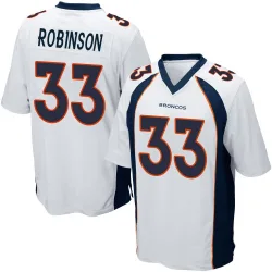 Youth Jaden Robinson Denver Broncos No.33 Game Jersey - White