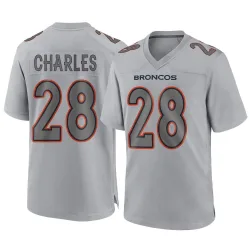 Youth Jamaal Charles Denver Broncos No.28 Game Atmosphere Fashion Jersey - Gray