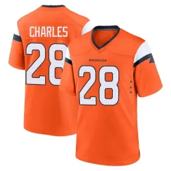 Youth Jamaal Charles Denver Broncos No.28 Game Jersey - Orange