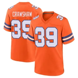 Youth Jeremy Crawshaw Denver Broncos No.39 Game Alternate Mile High Collection 1977 Throwback Jersey - Orange