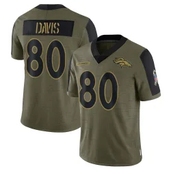Youth Joaquin Davis Denver Broncos No.80 Limited 2021 Salute To Service Jersey - Olive