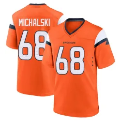 Youth Joe Michalski Denver Broncos No.68 Game Jersey - Orange