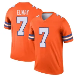 Youth John Elway Denver Broncos No.7 Legend Alternate Mile High Collection 1977 Throwback Jersey - Orange