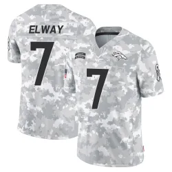 Youth John Elway Denver Broncos No.7 Limited 2024 Salute to Service Jersey - Arctic Camo