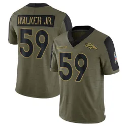 Youth Johnny Walker Jr. Denver Broncos No.59 Limited 2021 Salute To Service Jersey - Olive
