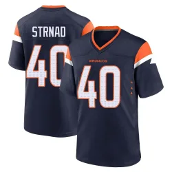 Youth Justin Strnad Denver Broncos No.40 Game Alternate Jersey - Navy
