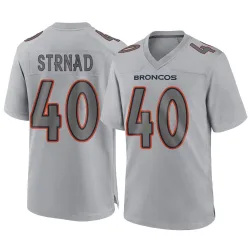 Youth Justin Strnad Denver Broncos No.40 Game Atmosphere Fashion Jersey - Gray