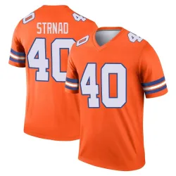 Youth Justin Strnad Denver Broncos No.40 Legend Alternate Mile High Collection 1977 Throwback Jersey - Orange