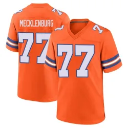 Youth Karl Mecklenburg Denver Broncos No.77 Game Alternate Mile High Collection 1977 Throwback Jersey - Orange