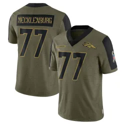 Youth Karl Mecklenburg Denver Broncos No.77 Limited 2021 Salute To Service Jersey - Olive