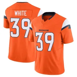 Youth Kyrese White Denver Broncos No.39 Limited Vapor F.U.S.E. 2nd Jersey - Orange