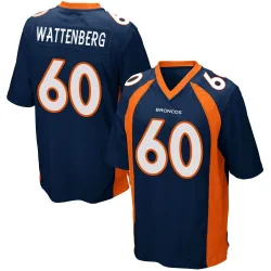 Youth Luke Wattenberg Denver Broncos No.60 Game Alternate Jersey - Navy Blue