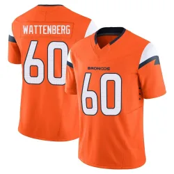 Youth Luke Wattenberg Denver Broncos No.60 Limited Vapor F.U.S.E. 2nd Jersey - Orange
